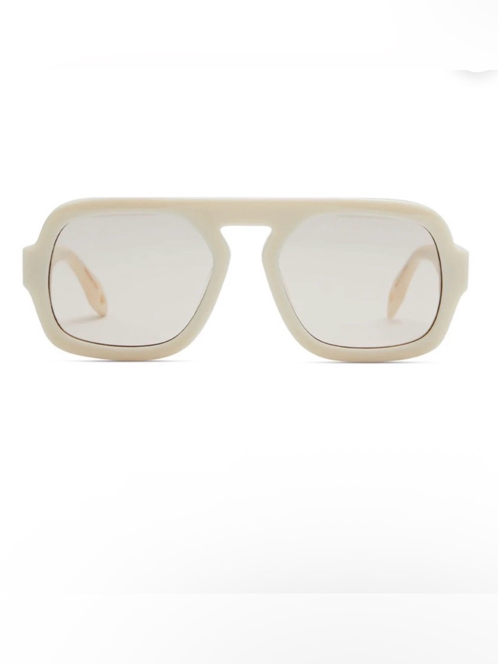 Elisa Johnson Jane Cream Oversized Square Sunglasses
